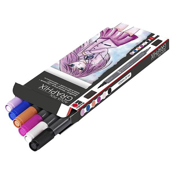 Marabu Aqua Graphix Pen Make Manga Set Of 6