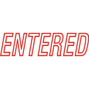 deskmate pre-inked office stamp entered red