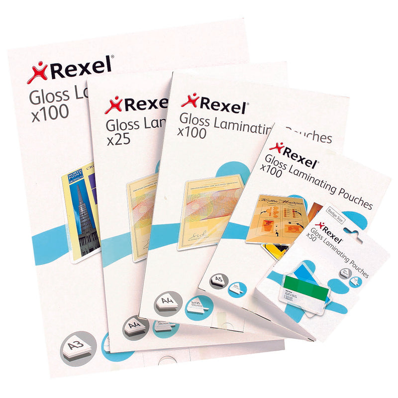 rexel® laminating pouch 75 micron pack of 100