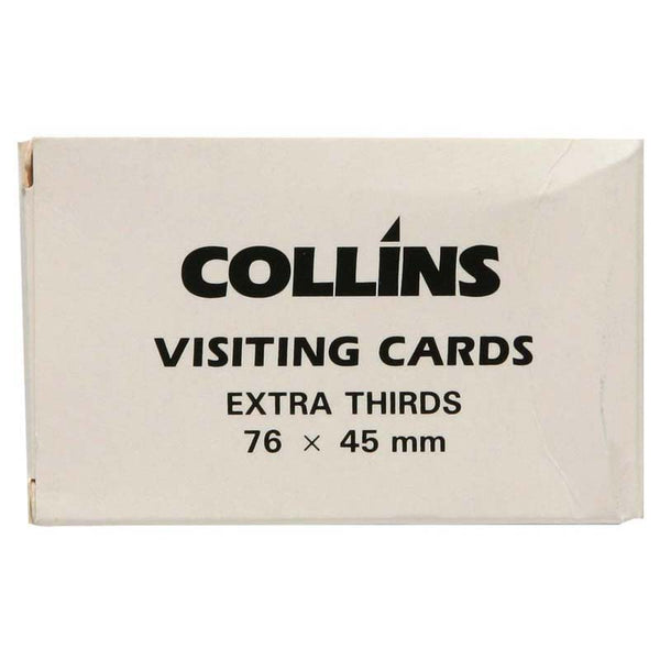 collins visiting cards extra thirds blank 210 gsm size 76mm x 45mm packet 52