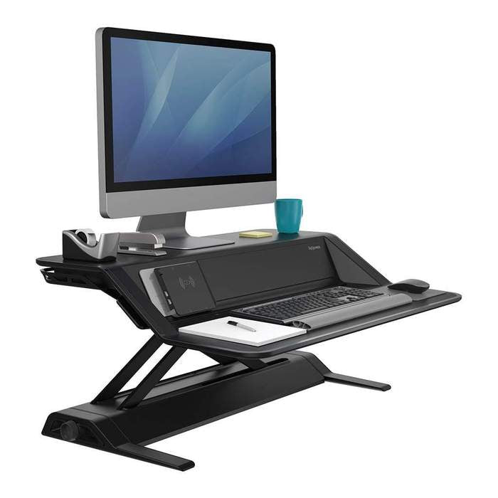 fellowes lotus dx sit stand workstation black