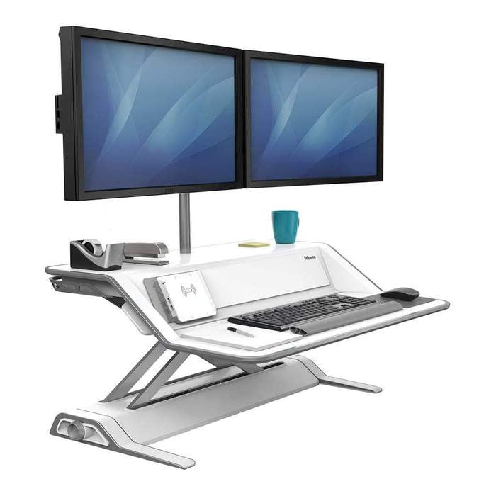 fellowes lotus dx sit stand workstation white