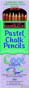 General's Art Pastel Chalk Pencils Cool Pack Of 8#colour_COOL COLOURS