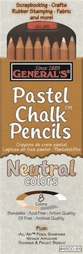 General's Art Pastel Chalk Pencils Cool Pack Of 8#colour_NEUTRAL COLOURS