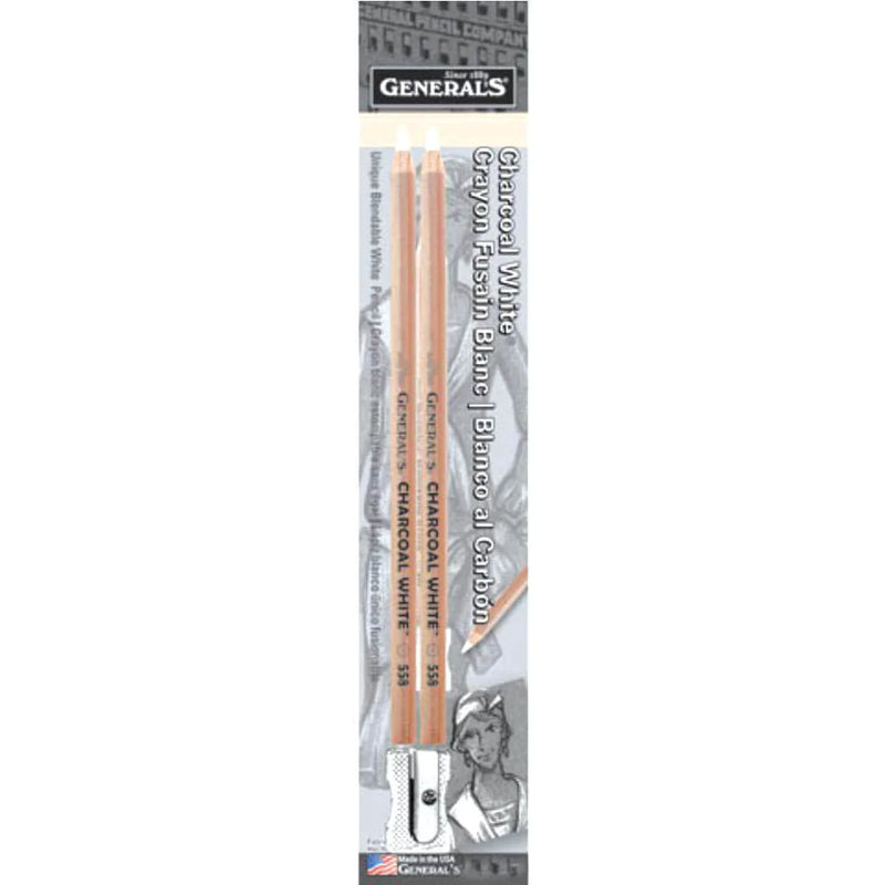 General's Charcoal Pencil White 2 Pieces