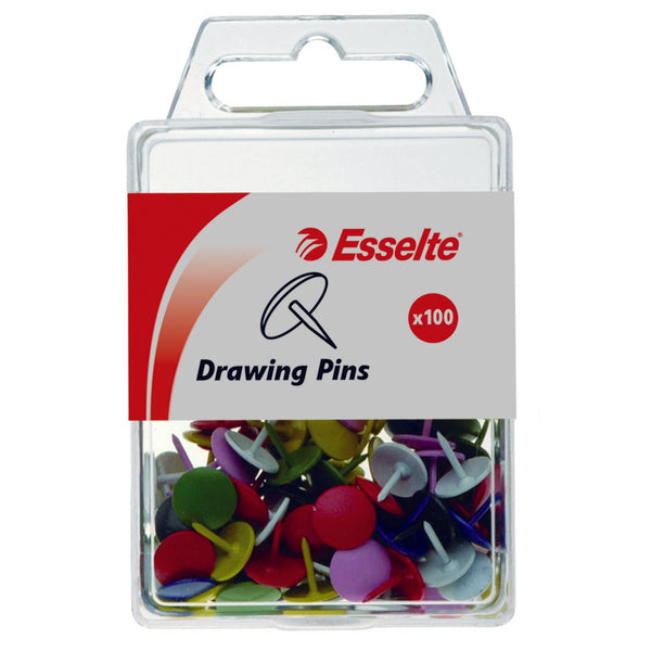 esselte pins drawing assorted pack of 100