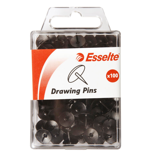 esselte drawing pins colourd pack of 100#colour_BLACK