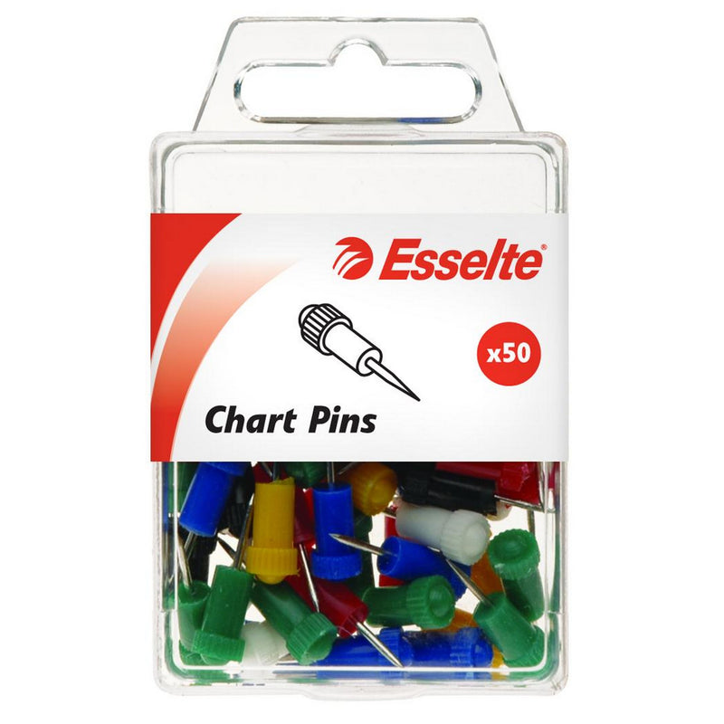 esselte chart pins assorted pack of 50