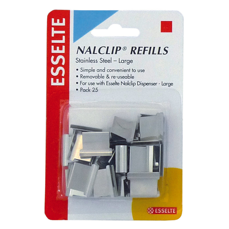 esselte nalclip refills large steel pack of 25