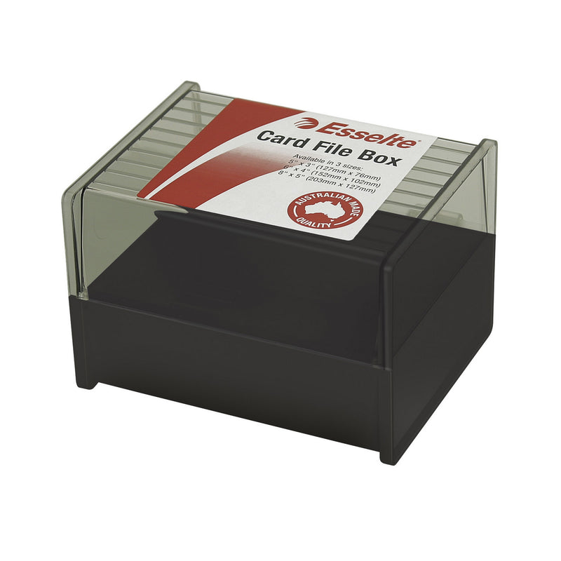 esselte sws card file box black