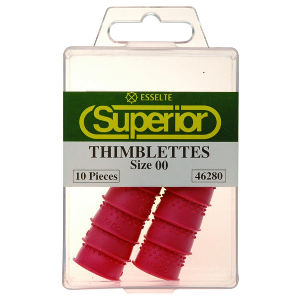 esselte superior thimblettes size 00 pink box of 10