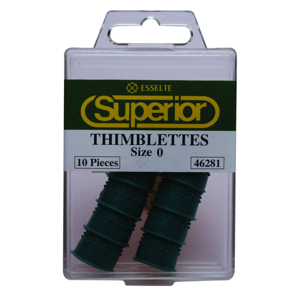 esselte superior thimblettes size 0 green box of 10