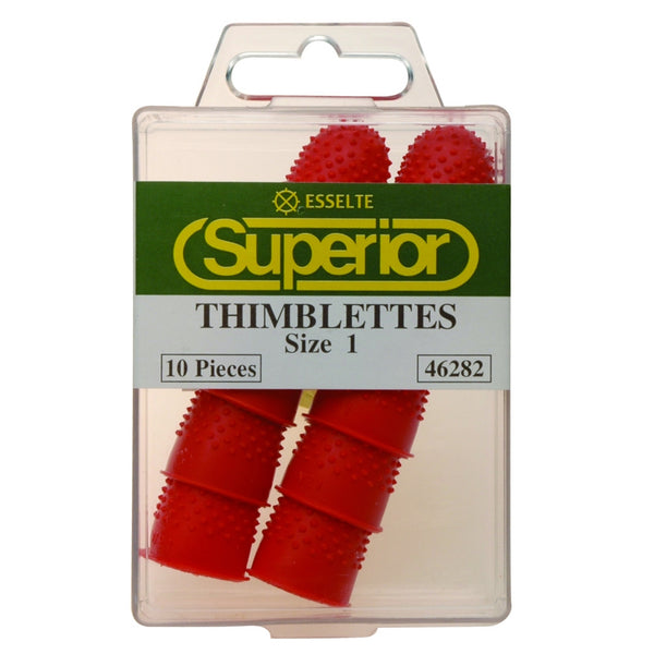 esselte superior thimblettes size 1 red box of 10