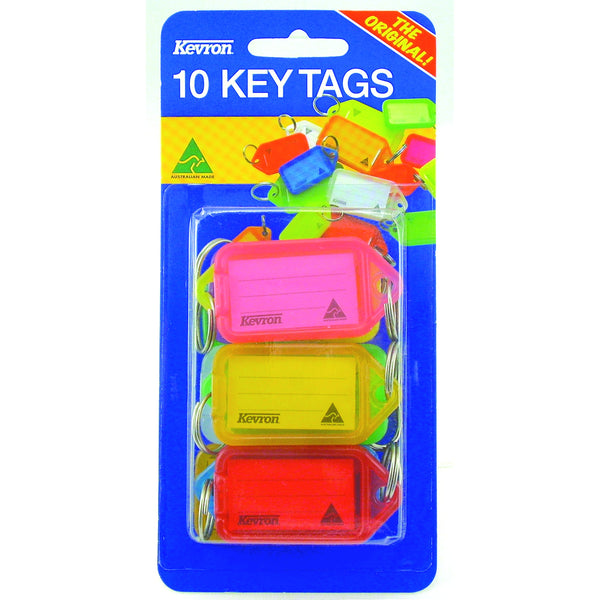 kevron id38 keytags fluoro assorted pack of 10