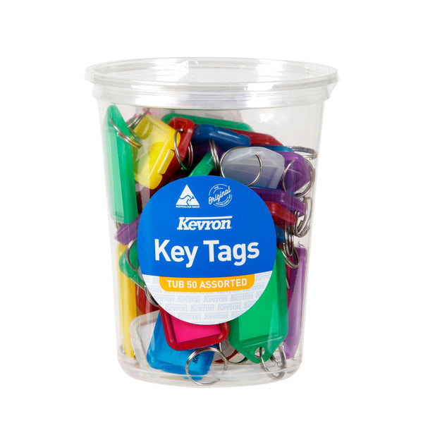 kevron id5 keytags assorted disposable tub of 50
