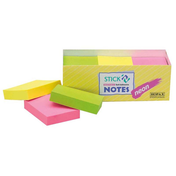 Stick'n Note 38x50mm 100 Sheet Neon Assorted Pack Of 12