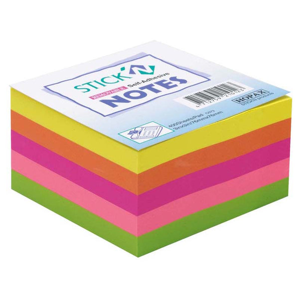 Stick'n Note 76x76mm 400 Sheet Rainbow Neon