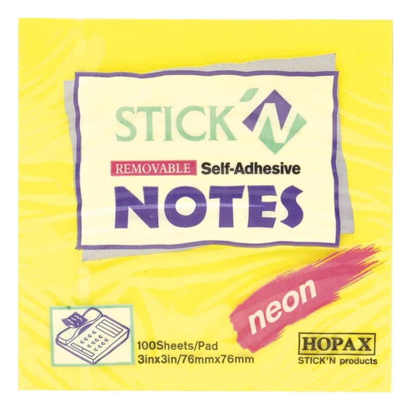 Stick'n Note 76x76mm 100 Sheet Neon