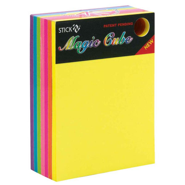 Stick'n Magic Cube 76x101mm 280 Sheet Neon Rainbow