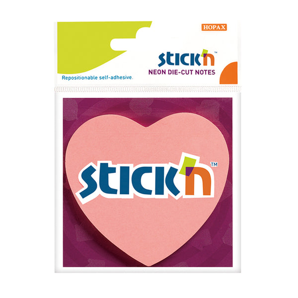 Stick'n Die Cut Notes Heart 70x70mm 50 Sheets