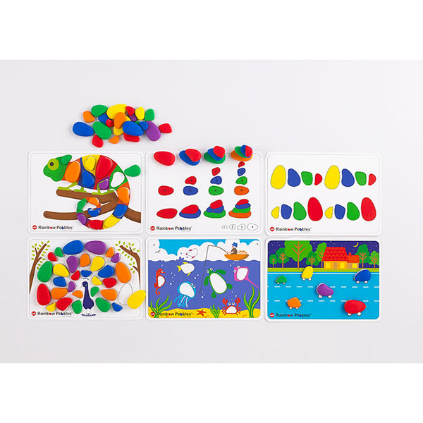 EDX Rainbow Pebbles Activity Set of 48 Pieces