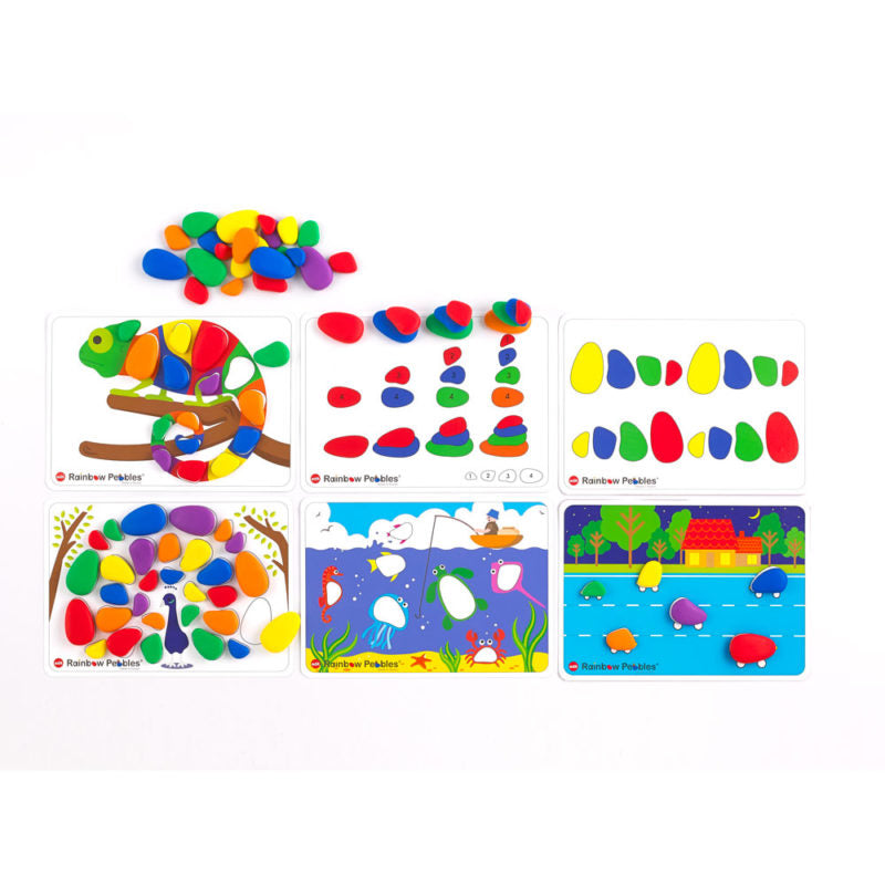 EDX Junior Rainbow Pebbles Activity Set of 36 Pieces