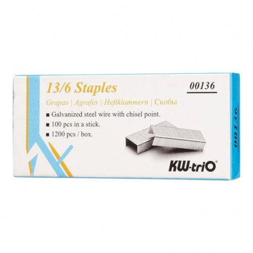 kw-trio staples 13/6 box of 1200