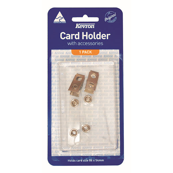 kevron id card holder with 2 clips