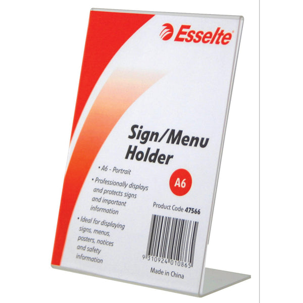 esselte sign/menu holder slanted portrait a6