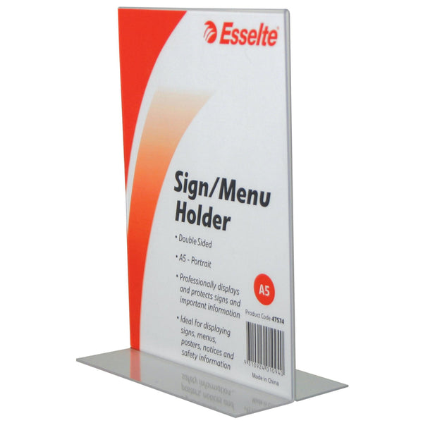 esselte sign/menu holder 2 sided a5#orientation_PORTRAIT