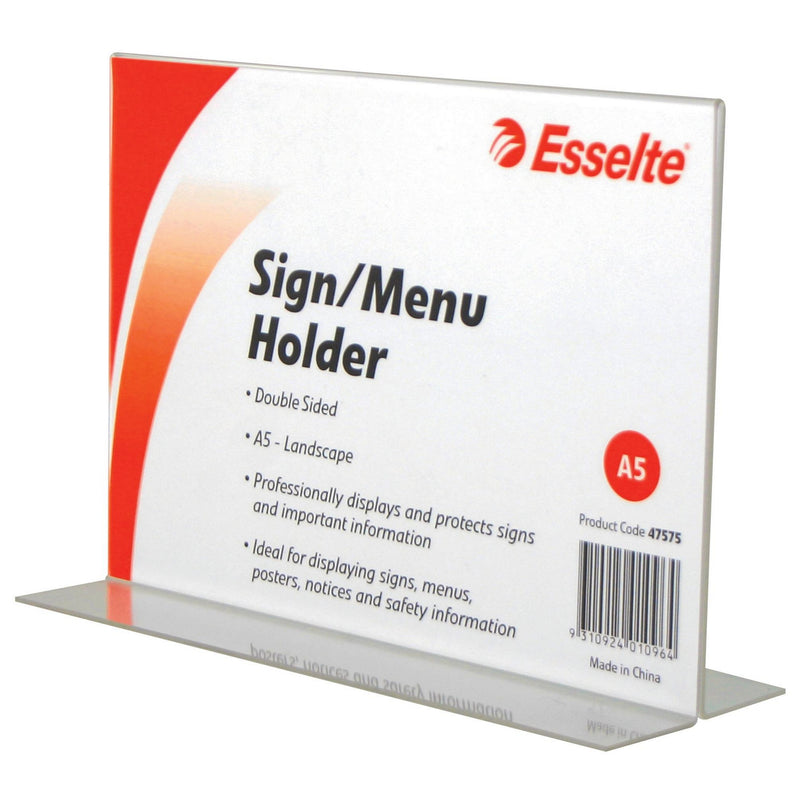 esselte sign/menu holder 2 sided a5