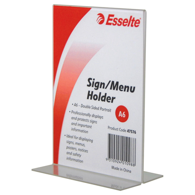 esselte sign/menu holder 2 sided portrait