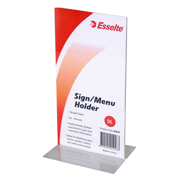 esselte sign/menu holder 2 sided portrait#size_DL