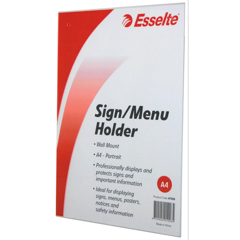 esselte sign/menu holder wall/mount a4