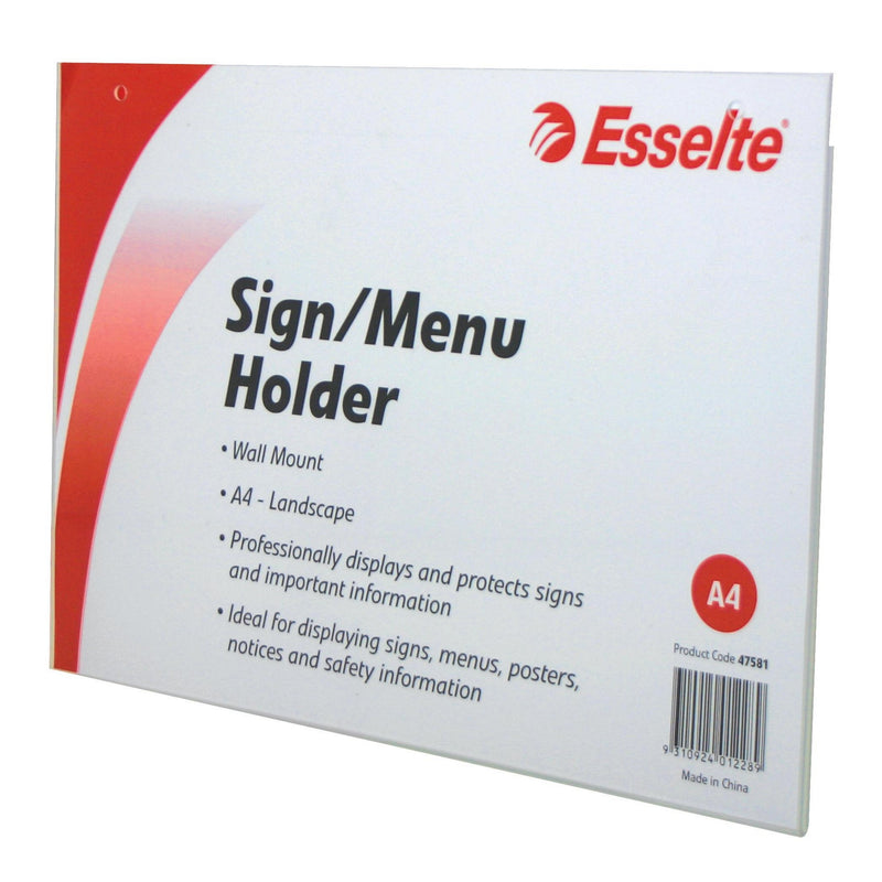 esselte sign/menu holder wall/mount a4