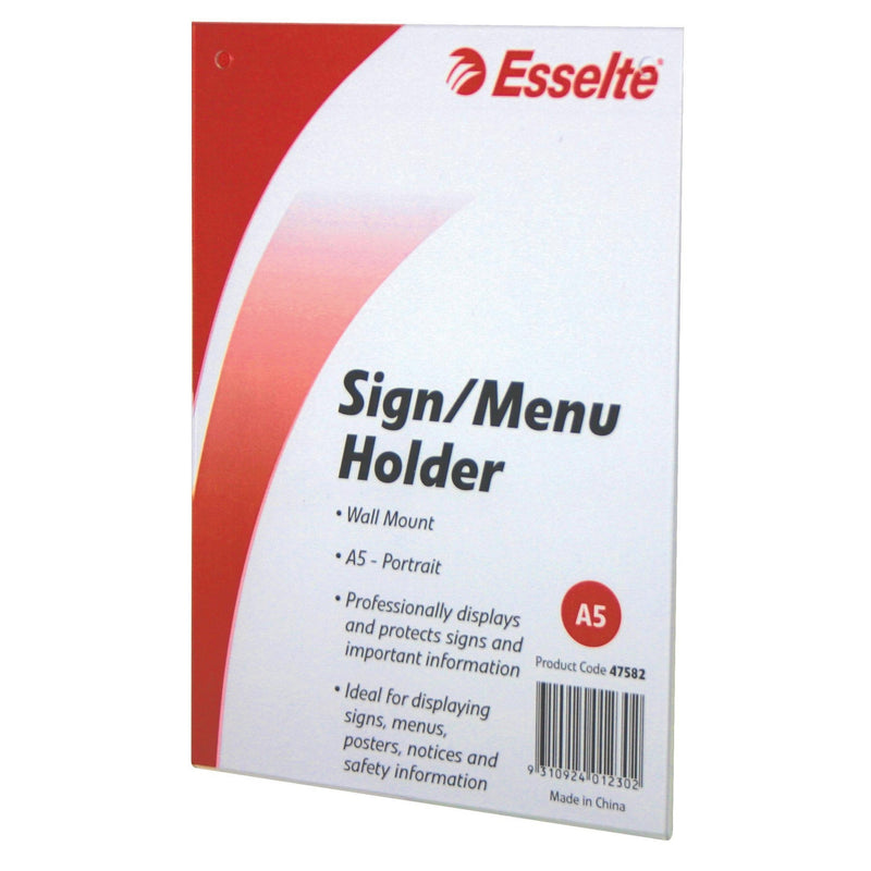 esselte sign/menu holder wall/mount a5