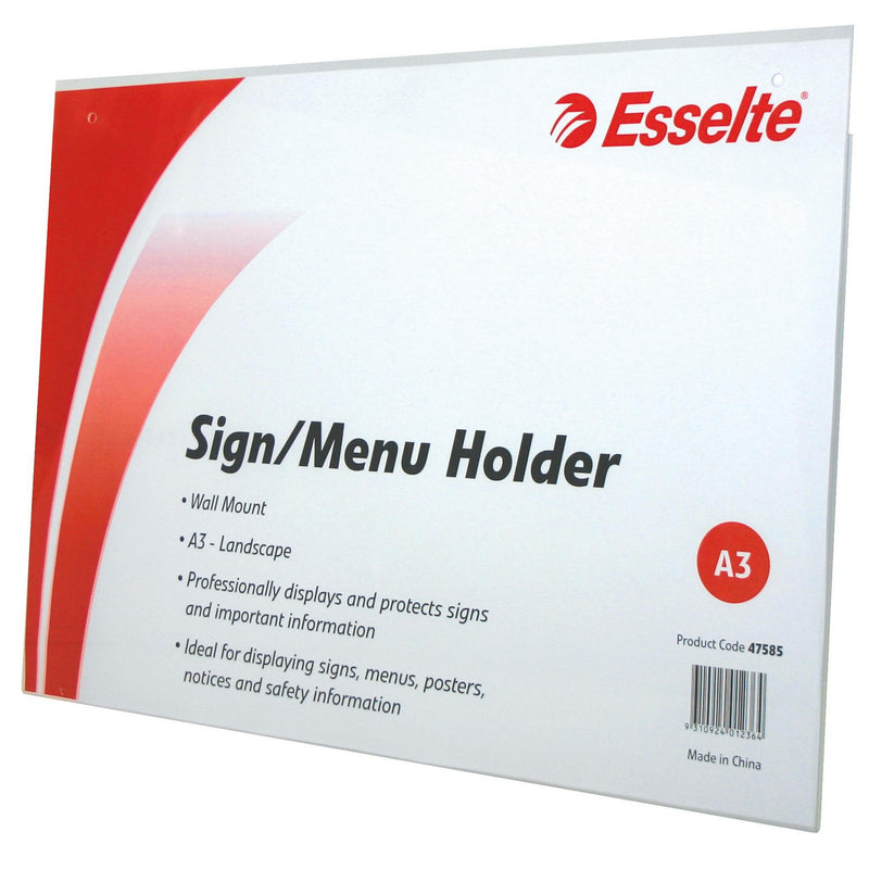 esselte sign/menu holder wall/mount a3