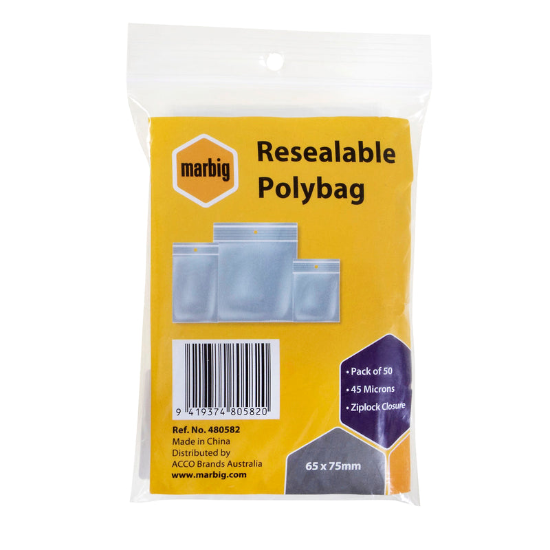 marbig resealable bags pack of 50