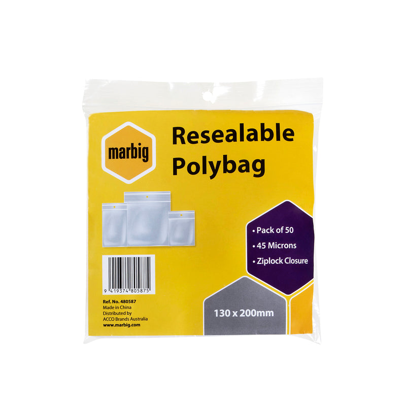 marbig resealable bags pack of 50