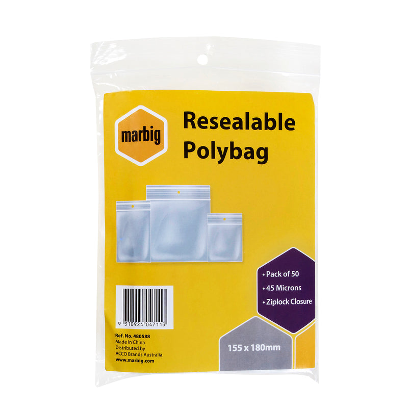 marbig resealable bags pack of 50