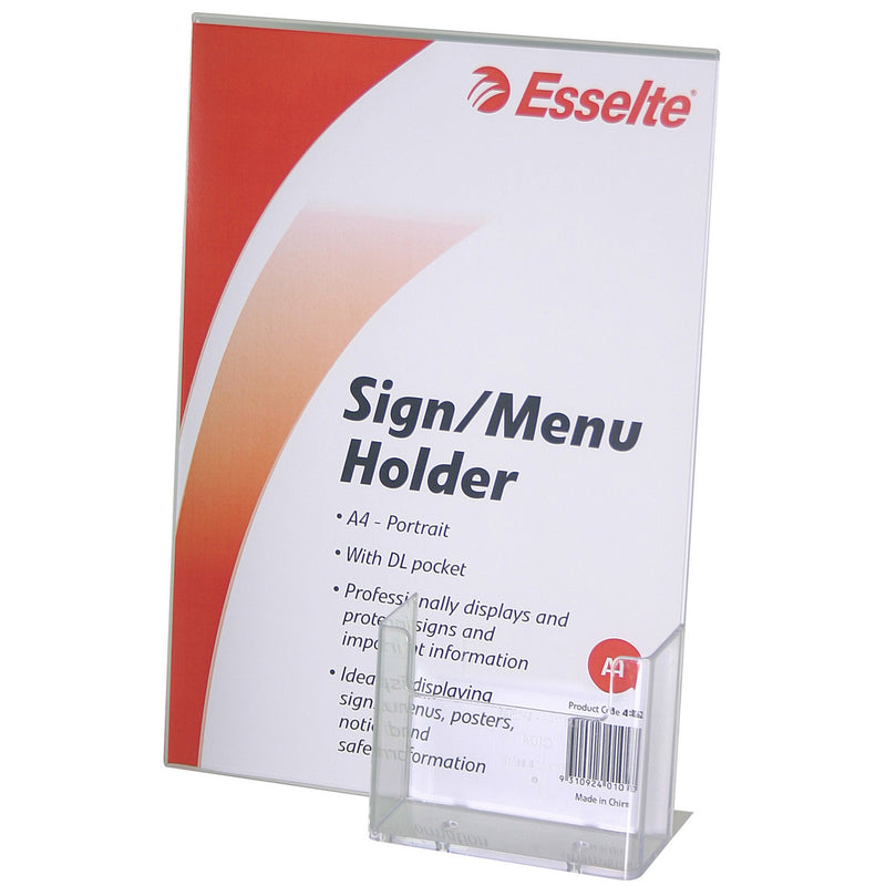 esselte sign/menu hold slanted portrait a4 + dl