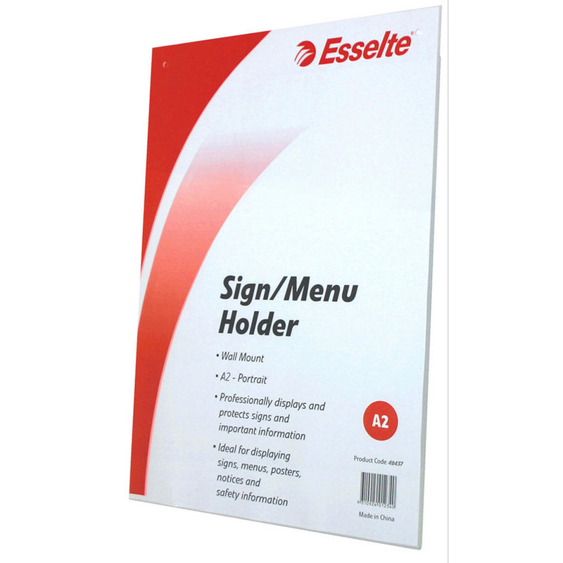 esselte sign/menu holder wall/mount portrait a2