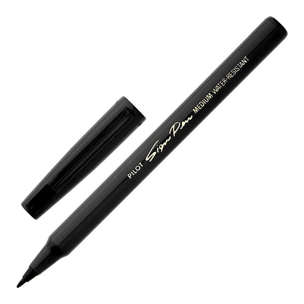 Pilot Sign Pen Fibre Tip 0.6mm - Pack Of 12#colour_BLACK
