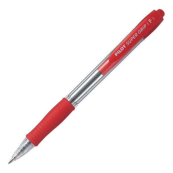 pilot super grip ballpoint fine pen#colour_RED