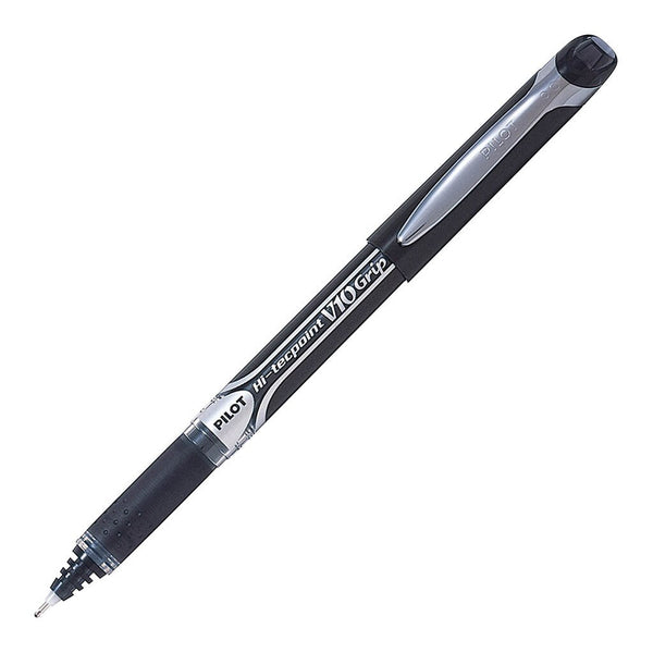 pilot hi-tecpoint v10 grip rollerball pen broad#colour_BLACK