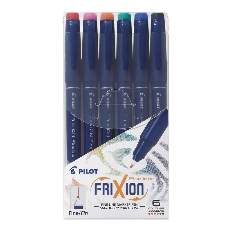 Pilot Frixion Art Fineliner Erasable Assorted Pack Of  6