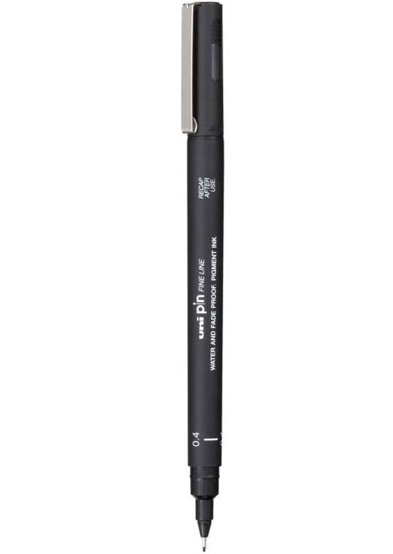 Uni Pin Fineline Permanent Pen 0.4mm#Colour_BLACK