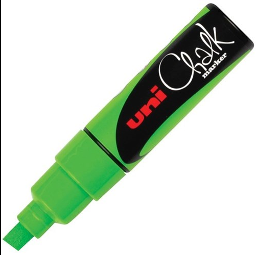 Uni Chalk Marker 8mm Chisel Tip#colour_GREEN