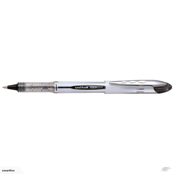 uni vision elite capped 0.8MM pen rollerball#colour_BLACK