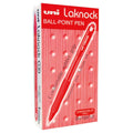 Uni Laknock 1.0mm Retractable Medium Pen#Colour_RED